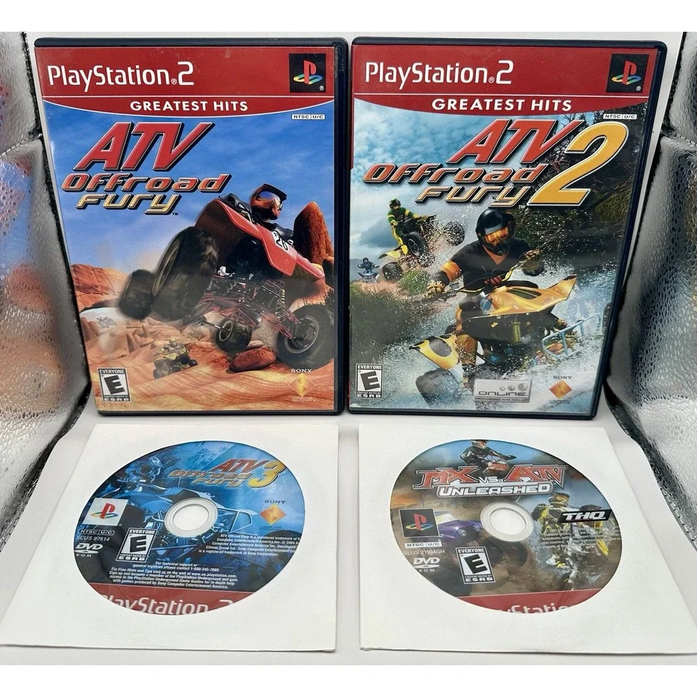 ATV Offroad Fury 1 2 3 MX vs ATV Unleashed PS2 Games Lot Bundle Collection THQ